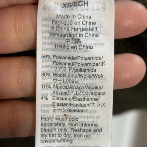 Madewell Alpaca/Wool Blend Olive Green Open Front Long Sweater Size XS - Picture 3 of 4